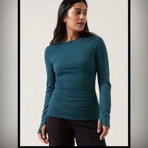 Teal and brownish Long Sleeve Women's Top.  SOLD AS A SET.